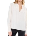 Blouse ecru femme tommy hilfiger soft viscose v - neck