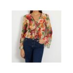 Blouse femme guess ls demi top taille m multicolore