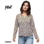 Blouse femme - joys - imprim� - manches longues - col arrondi - multicouleur