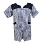 Blouse de travail boutonnée pour femme tablier sans manches blouse vichy marine Blouse de travail boutonnée pour femme tablier sans manches blouse vichy marine