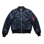 Blouson bomber enfant - ado - veste aviateur zipp�e - bleu marine 6 � 8 ans - - bleu