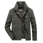 Blouson en coton homme printemps et automne casual veste militaire multi - poches grande taille couleur ...