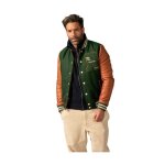 Blouson en cuir cambridge school redskins ref 66694 vert cognac