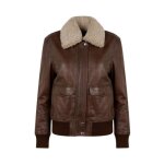 Blouson en cuir femme oakwood ref 66558 cacao