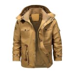 Blouson homme bomber homme veste  capuche militaire aviateur coupe - vent homme cargo veste casual kaki ...
