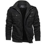 Blouson homme bomber homme veste homme militaire aviateur coupe - vent homme cargo veste casual noir ...