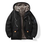 Blouson homme capuche hiver doubl polaire casual veste chaude epaissie regular fit multi poches couleur ...