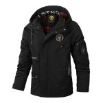 Blouson homme  capuche pour printemps et automne casual veste zippee mi saison multi poches couleur ...