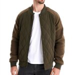 Blouson homme col c�tel� montant casual chaude veste homme couleur unie automne et hiver avec poches ...