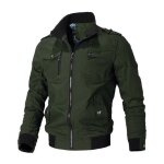 Blouson homme hiver automne marque luxe manteau homme slim veste pour homme - vert arme