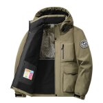Blouson homme hiver à capuche chaud doublé polaire veste cargo imperméable couleur unie pour automne ... Blouson homme hiver à capuche chaud doublé polaire veste cargo imperméable couleur unie pour automne ...