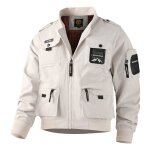 Blouson homme militaire multi - poches bomber col montant couleur unie pour printemps et automne - taille ...