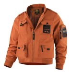 Blouson homme militaire multi - poches bomber col montant couleur unie pour printemps et automne - taille ... Blouson homme militaire multi - poches bomber col montant couleur unie pour printemps et automne - taille ...