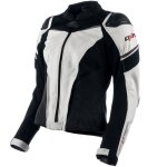 Blouson moto certifi geode flex motoblouz femme noir / blanc