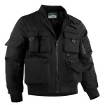 Blouson de vol vintage pour homme vitata - bomber de travail - veste multi - poches - noir