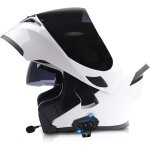 Bluetooth casque moto modulable pour homme femme casque de moto scooter avec anti - buée visière blanc ... Bluetooth casque moto modulable pour homme femme casque de moto scooter avec anti - buée visière blanc ...