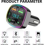 Bluetooth voiture transmetteur fm adaptateur bluetooth voiture radio lecteur de musique mp3 bluetooth ...