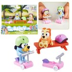 Bluey et bingo jeu de figurines de scooter figurines pour enfants 3 +