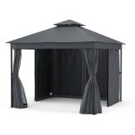 Blumfeldt mondo dual pergola 3x3m avec double toit et moustiquaires pavillon r�sistante aux intemp�ries ...