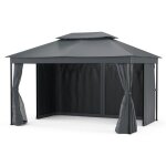 Blumfeldt mondo dual pergola 3x4m avec double toit et moustiquaires pavillon rsistante aux intempries ...