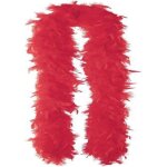 Boa en plumes noires accessoires de costumes de mascarade pour femmes(rouge)