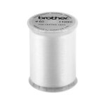 Bobine de fil de canette - brother - n�60 - 100% polyester - longueur 1100 m�tres - blanc