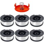 Bobine fil coupe - bordure kal - 6?pcs 165?mm compatible black & decker avec 9?m filcouvercle et ressort ...