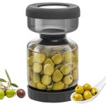 Bocaux alimentaires verre - pot pour cornichons - r�servoir de stockage - 1l - renvers� - couvercles ...