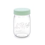 Bocal color � vis 1l en verre avec couvercle vert clair