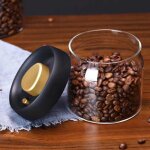Bocaux conservation 500ml herm�tiques avec couvercle sous vide bo�te caf� cuisine or noir yyv