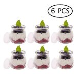 Bocal en verre - lot de 6 pots de yaourts - 200ml - couvercles inclus - id�al pour desserts blanc yyv ...