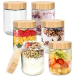 Bocaux en verre - pot en verre avec couvercle - 500ml - 6pcs - avec couvercle en bois à vis scellés - ... Bocaux en verre - pot en verre avec couvercle - 500ml - 6pcs - avec couvercle en bois à vis scellés - ...