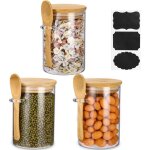 Bocaux en verre pot en verre avec couvercle hermétique et cuillère bocaux à épices pour herbes bonbons ... Bocaux en verre pot en verre avec couvercle hermétique et cuillère bocaux à épices pour herbes bonbons ...