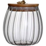 Bocal en verre transparent de 750 ml avec couvercle hermétique en bois dacacia pour la conservation des ... Bocal en verre transparent de 750 ml avec couvercle hermétique en bois dacacia pour la conservation des ...