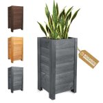 Bogateco jardini�re bois 79x39x40 cm anthracite - pot de fleur ext�rieur avec g�otextile pour jardin ...