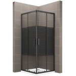 Boha - line cabine douche h 180 cm portes coulissantes motif ligne dimensions - 90 x 90 cm Boha - line cabine douche h 180 cm portes coulissantes motif ligne dimensions - 90 x 90 cm