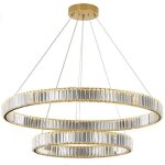 Bohemia 80 double - lustre en cristal � double rang�e avec anneau led 80 + 40 dor�