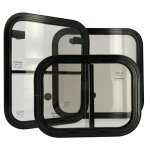 Baie r�versible coulissante - noir - 400 x 300 - verre s�curit teint� - 2 vantaux - manuel