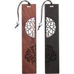 Marque - pages en bois pour les amoureux des livres 2 marque - pages artisanaux creux en bois naturel ...