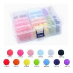 Boite de 117 perles rondes en silicone 15 mm coloris assorties fabrication bijoux fantaisies 572947