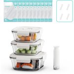 Bo�tes alimentaires herm�tiques - woopso - verre - pompe - anti - odeur - sans bpa