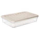 Bo�te alimentaire rectangulaire - orion - 1l - 225x14x45 cm - beige - plastique transparent - fermeture ...