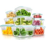 Boite alimentaire verre 18 pices (9 boite conservation verre en verre 9 couvercles transparents) - boite ...