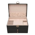 Bo�te � bijoux en cuir pu organisateur avec tiroirs pour colliers et bracelets