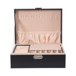 Bo�te � bijoux pour femme � 2 �tages avec serrure cl� s�parateur amovible bo�te � bijoux pour ranger ...