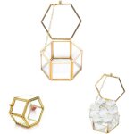 Bo�te � bijoux hexagone en verre bo�te � bijoux g�om�trique bo�te � bijoux g�om�trique dor� bo�te � bijoux ...