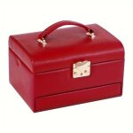 Bote  bijoux - rouge - multicouches - serrure c?ur - portable