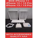 Boite blanche no logo pour apple iphone pro (11 / 12 / 13 / 14) + accessoires