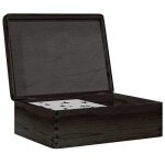 Boîte en bois avec couvercle noir 40x30x13cm bois de pin massif Boîte en bois avec couvercle noir 40x30x13cm bois de pin massif