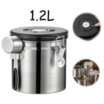 Bote  caf hermtique - inox - 12 l - joint en silicone - design moderne - valve daration label